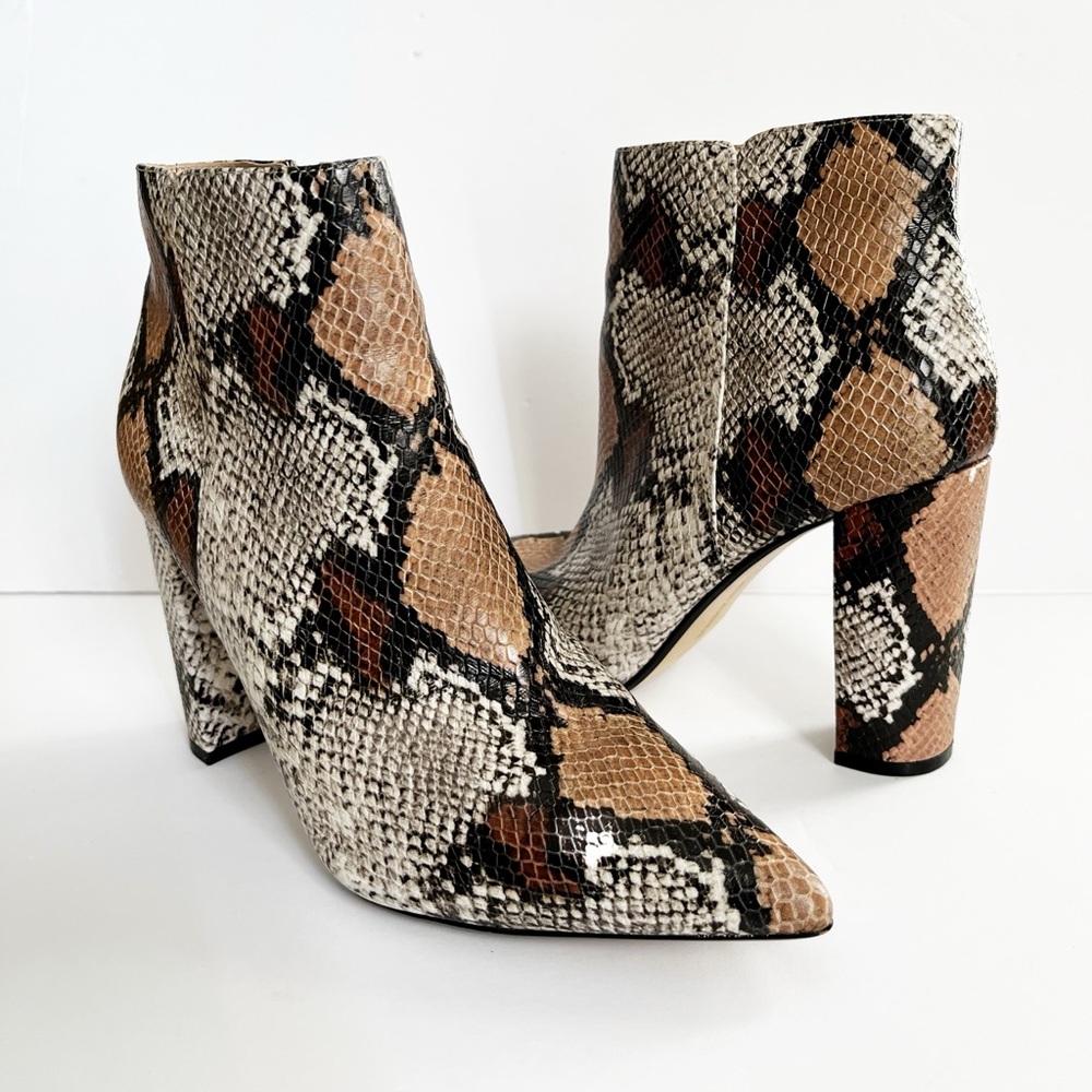 Saks Fifth Avenue Snakeskin Ankle Boots Size 10